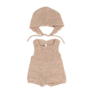 Miniland Beige Knitted Romper Dolls Outfit for 38cm doll