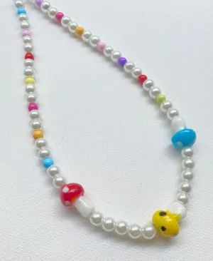 Mushroom Necklace Kit: Glass pearls