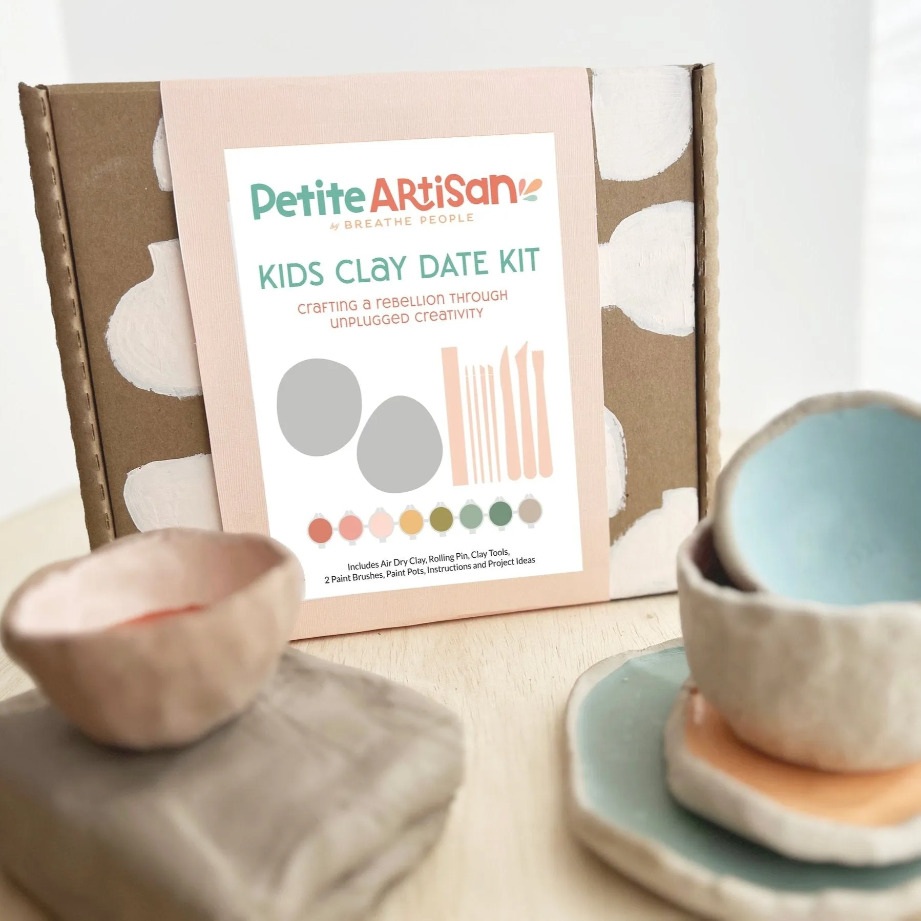 NEW! Kids Deluxe Clay Date Activity Kit (Clay Kit For Two) by Breathe People