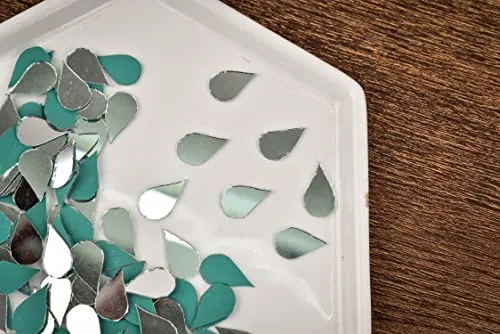 On The Soil Mirror Pieces for Embroidery,Lippan Art,Craft Works (rain Drops Shape) 580 Plus Pieces