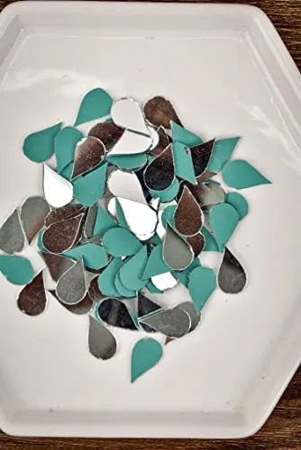 On The Soil Mirror Pieces for Embroidery,Lippan Art,Craft Works (rain Drops Shape) 580 Plus Pieces