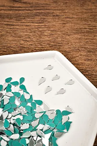 On The Soil Mirror Pieces for Embroidery,Lippan Art,Craft Works (rain Drops Shape) 580 Plus Pieces