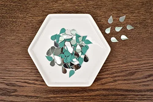 On The Soil Mirror Pieces for Embroidery,Lippan Art,Craft Works (rain Drops Shape) 580 Plus Pieces