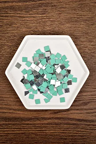 On The Soil Mirror Pieces for Embroidery,Lippan Art,Craft Works (Square Shape Big) 235 Plus Pieces