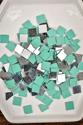 On The Soil Mirror Pieces for Embroidery,Lippan Art,Craft Works (Square Shape Big) 235 Plus Pieces
