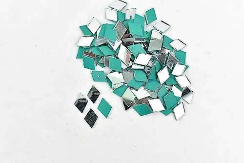 On The Soil Mirror Pieces for Embroidery,Lippan Art,Craft Works(Medium Diamond Shape (MP40)) 30 Plus Pieces