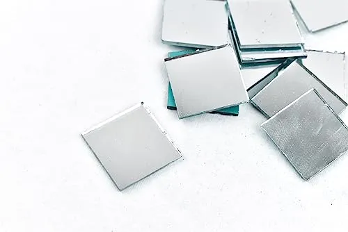 On The Soil Mirror Pieces for Embroidery,Lippan Art,Craft Works(Square Shape Mirror Large) 15 Pieces
