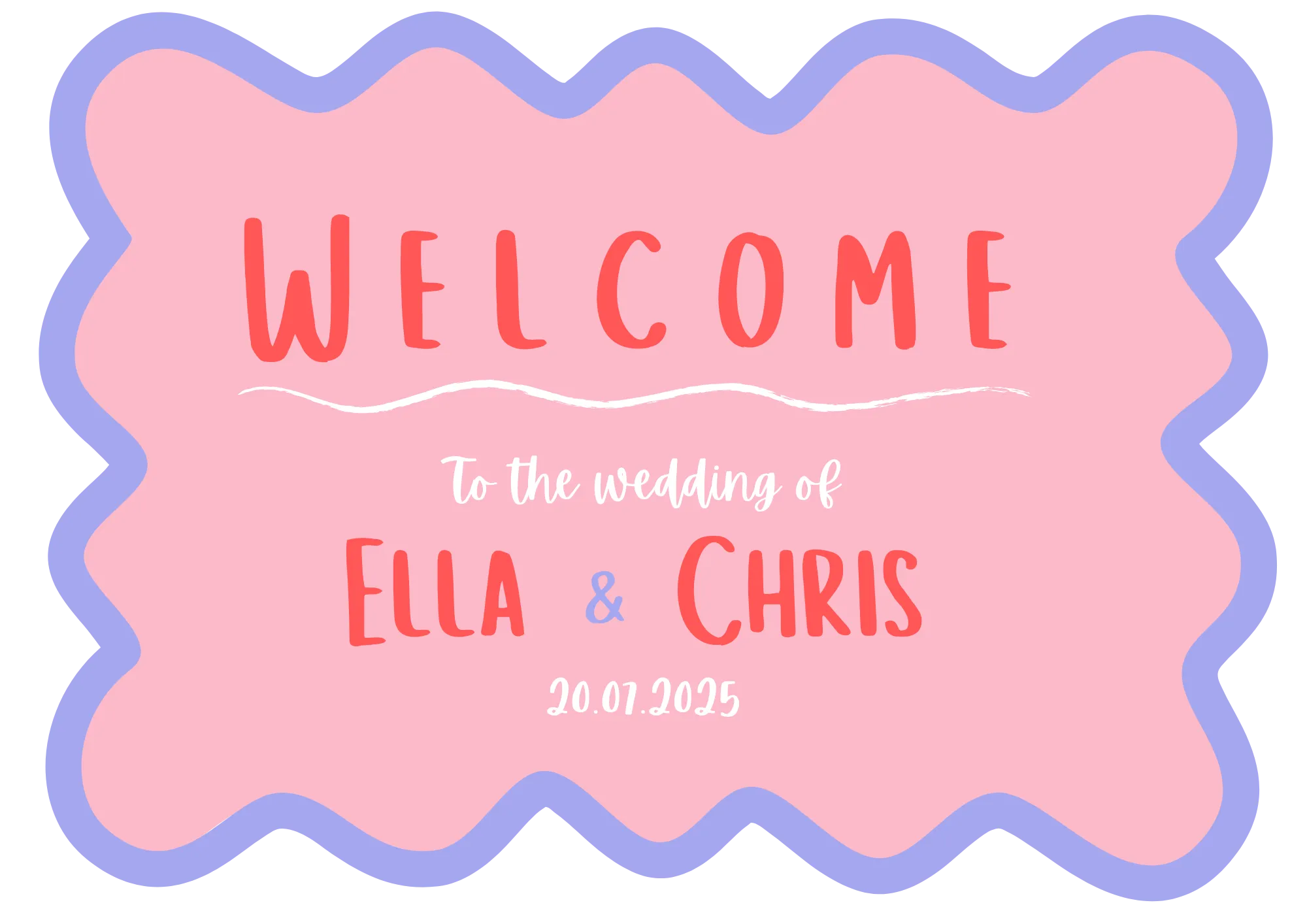 Playful Wedding Welcome Sign (Landscape)