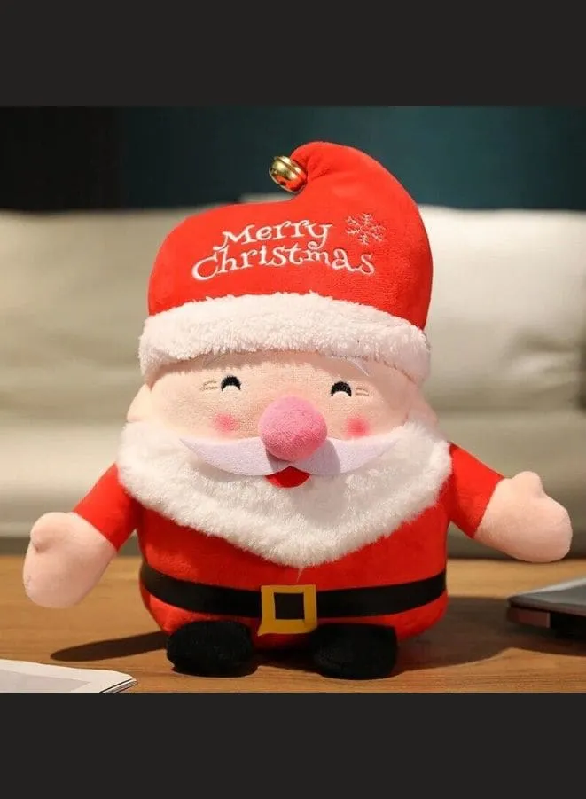 Pure Cotton Filled Christmas Plush Toys Santa Claus and Reindeer, Stuffed Soft Animal Plush Toy Suitable for Christmas Decoration Living Room Decoration, 20cm