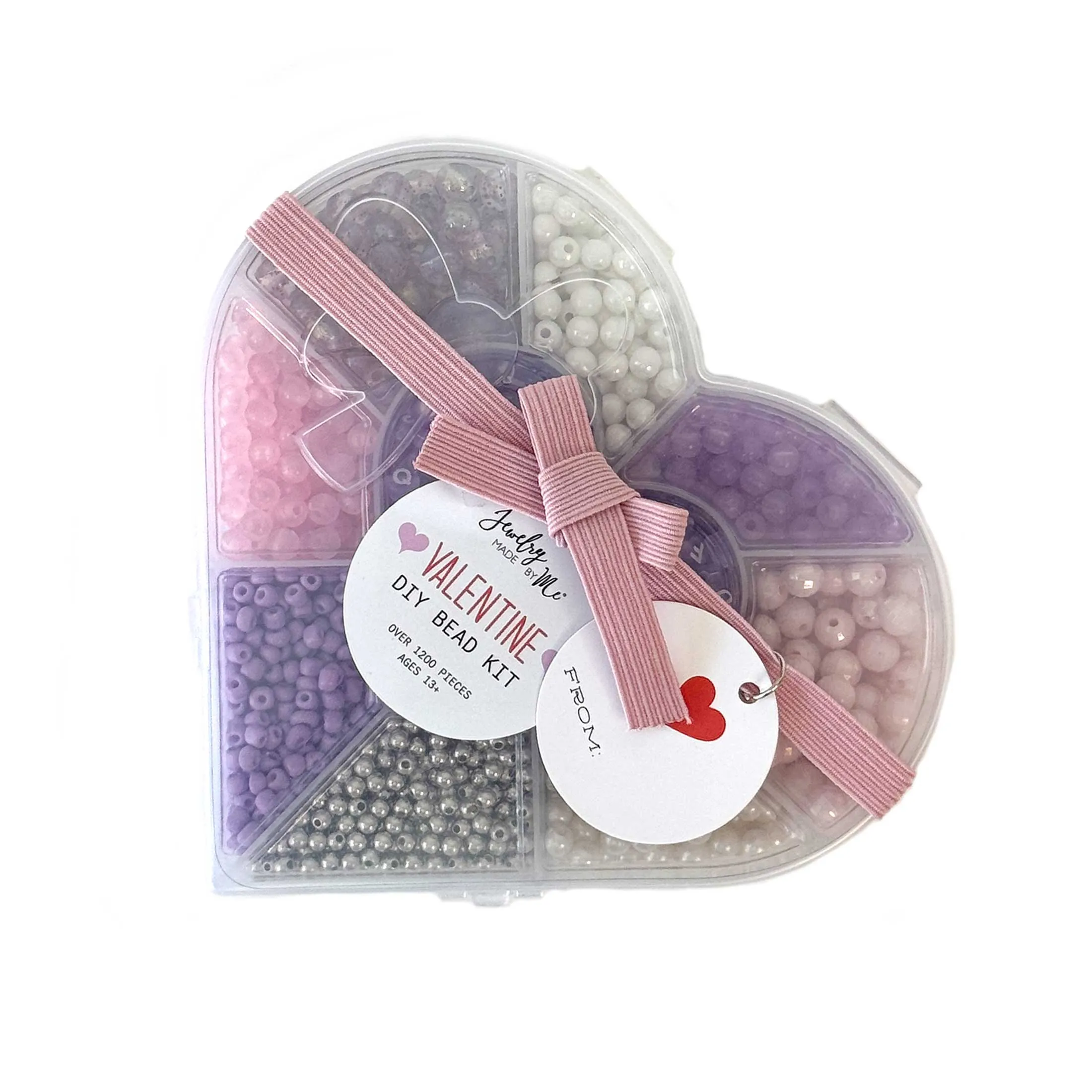 Purple Valentine Heart Bead Box