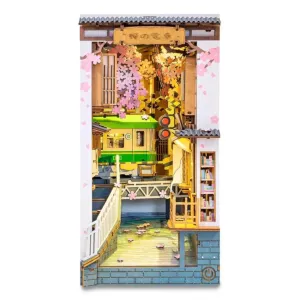 Robotime Rolife DIY Mini Book Nook Kit - Sakura Densya Tram