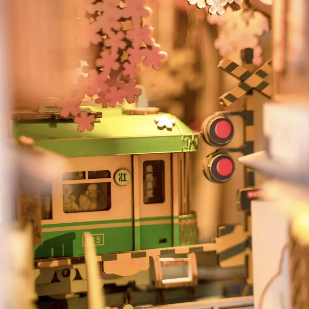 Robotime Rolife DIY Mini Book Nook Kit - Sakura Densya Tram