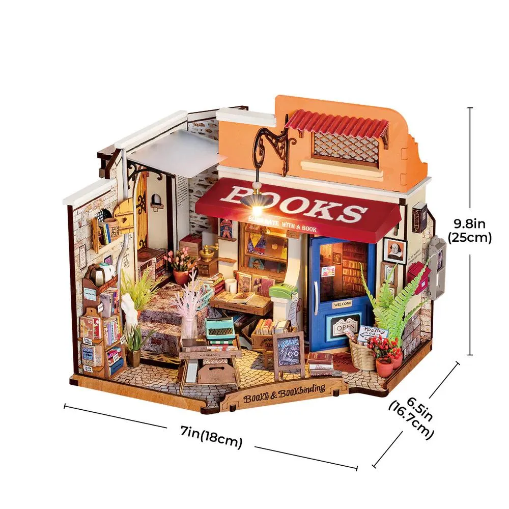 Robotime Rolife DIY Mini Model Kit - Corner Bookstore