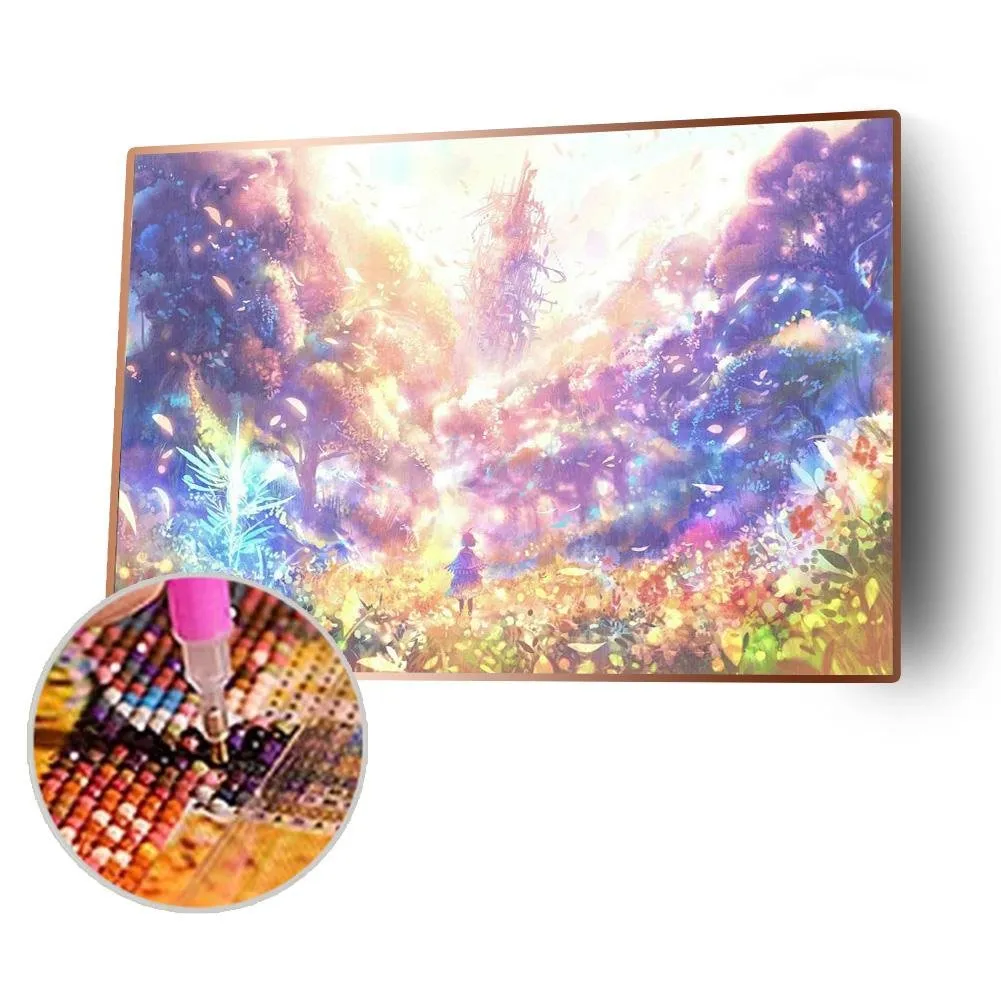 Romantic Flower - Full Round Diamond - 40x30CM
