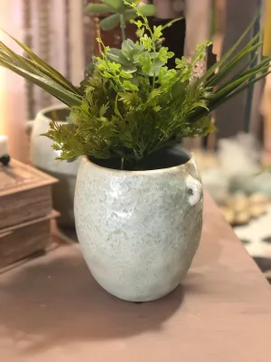 Stoneware Crock - Opal Reactive Glaze (Celadon Color)