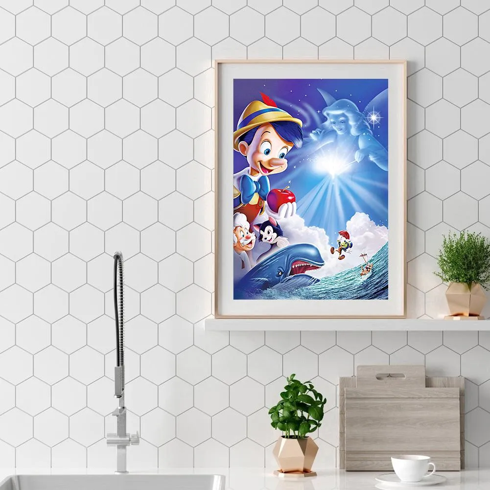 Surfing Puppet Boy - Full Round Diamond - 30x40CM