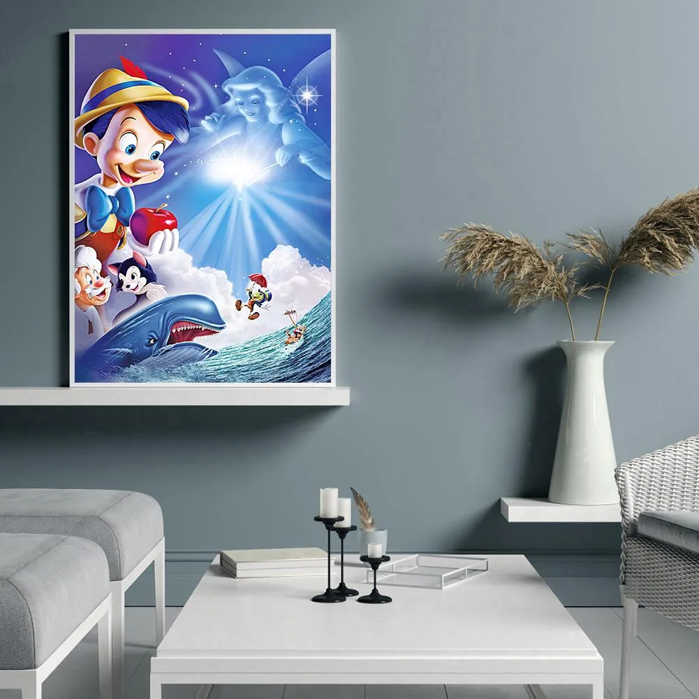 Surfing Puppet Boy - Full Round Diamond - 30x40CM