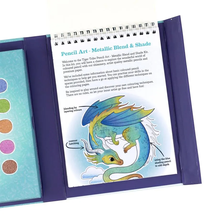 Tiger Tribe Pencil Art Kit - Metallic Blend & Shade