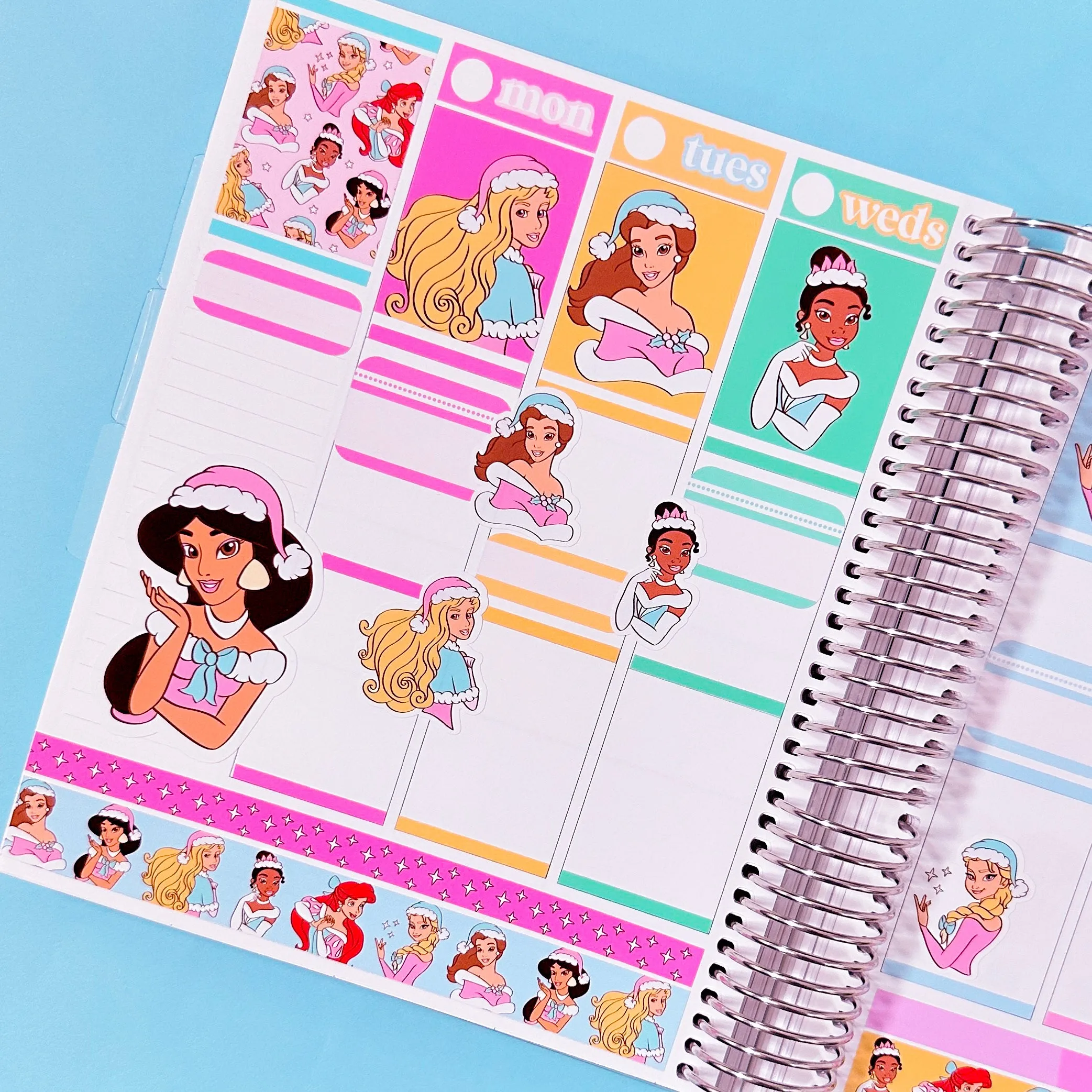 Vertical Planner Stickers (Standard 1.5") - Winter Princesses