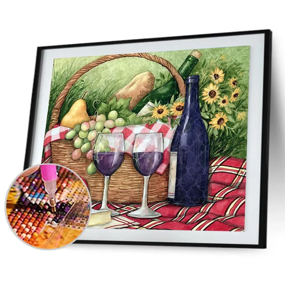 Wine Glass  - Full Round Diamond - 40x30CM